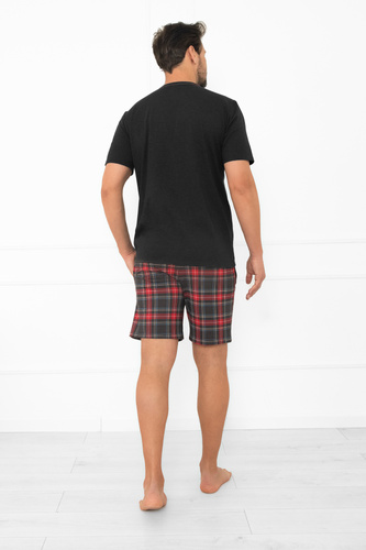 Rusoli pijama de los hombres Moda italiana melange oscuro - algodón a cuadros corto cómodo