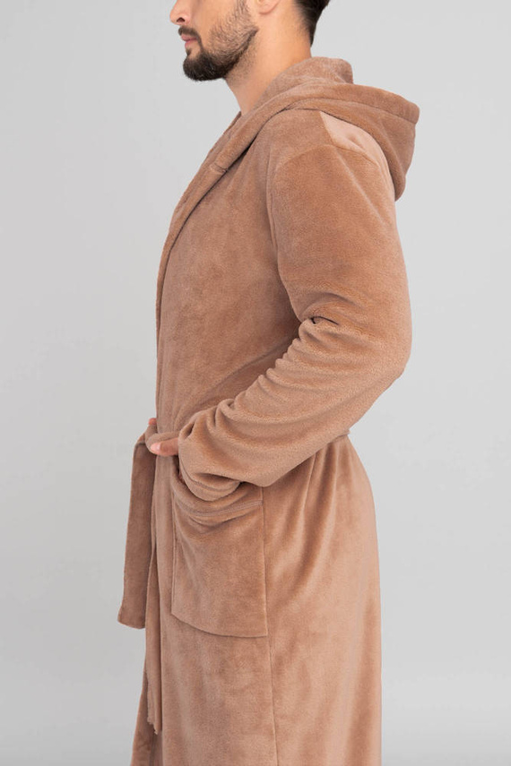 Mimas Albornoz con capucha para hombre Italian Fashion- camel