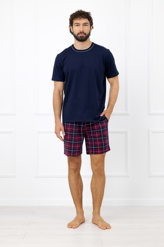 Italian Fashion Brajan pijama masculina Mega Soft algodón pantalones cortos a cuadros