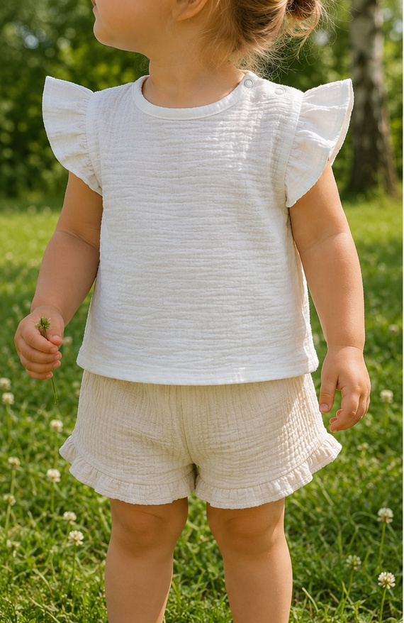 Mamatti BL50102 blusa de muselina para niña ligera algodón verano