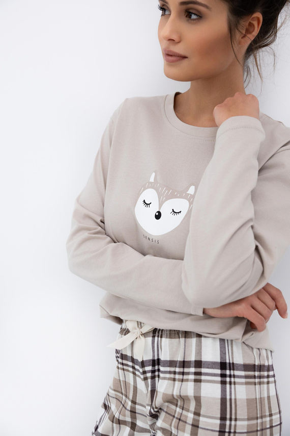 Pijama de mujer Tinsley Sensis - algodón, largo, a cuadros