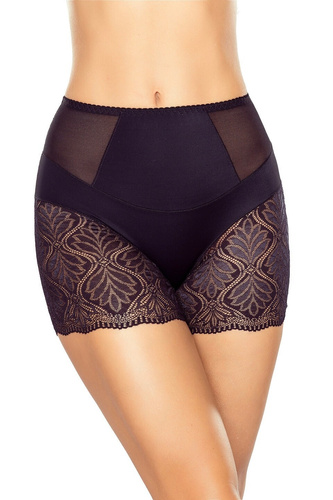 Eldar Vida negro - braga moldeadora, talle alto, piernas de encaje, microfibra