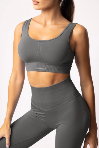 Sujetador deportivo SPAIO Flex 2.0 grafito sin costuras - sujeción estable y comodidad