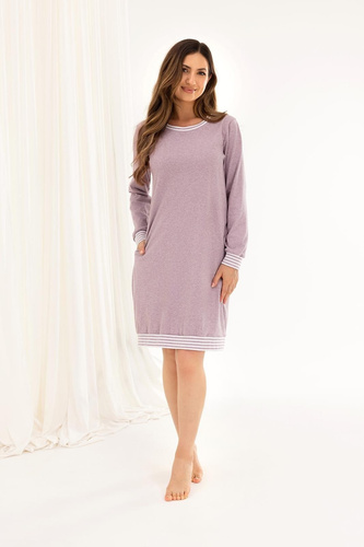 Camisón de señora 159 Regina morado - algodón, manga larga, cómodo y clásico