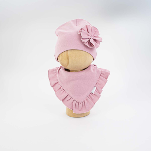 Gorro y Pañuelo para Niña Nicol 141965 Algodón Flor Volante-rosa