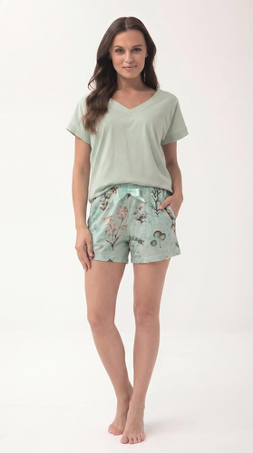 Pijama de mujer 1309 Luna de algodón con pantalón corto