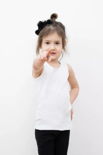 Camiseta Tosia para niña, hombro ancho Moda Italiana- blanco
