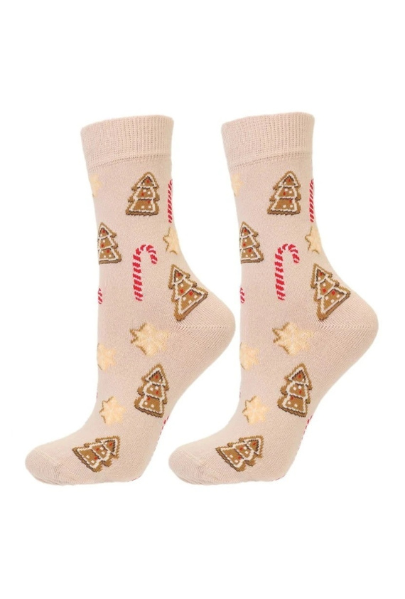 Calcetines de mujer Moraj CSLS250-048 navideños de algodón sin costuras, sin compresión