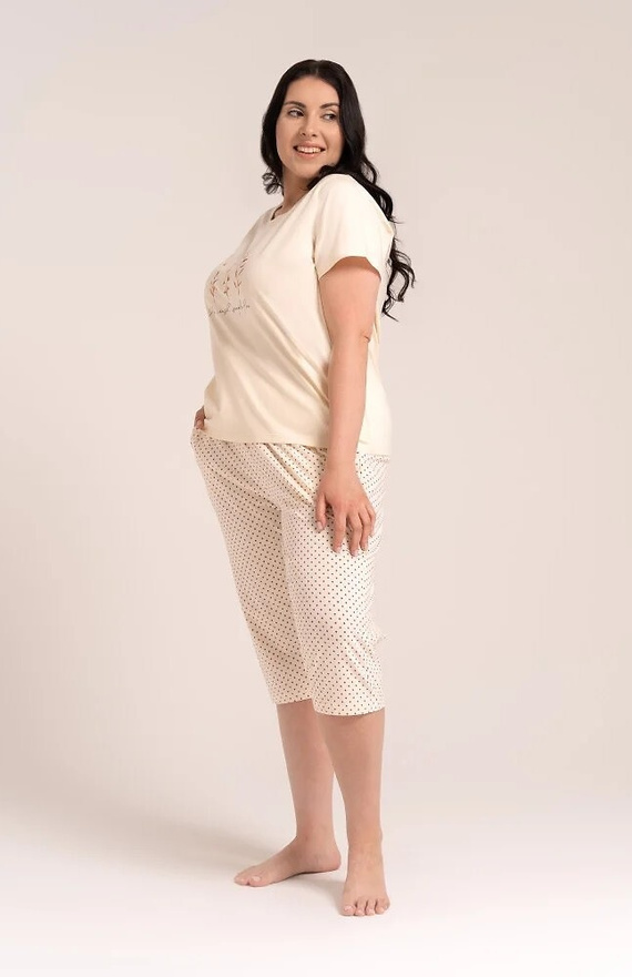 Pijama de mujer Moraj PDD3200-020 algodón melocotón pantalones 3/4