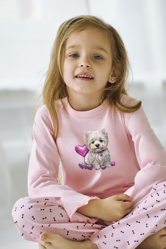 Pijama niña Clara 3488,3489 Taro rosa- algodón, manga larga