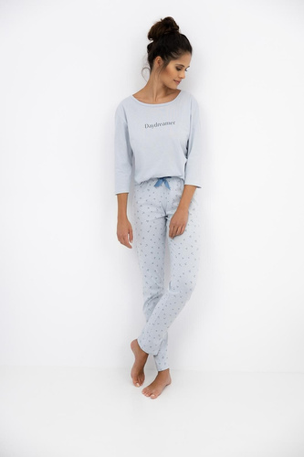 Daydreamer Sensis pijama 3/4 mujer paloma - pijama de algodón azul con pantalón largo