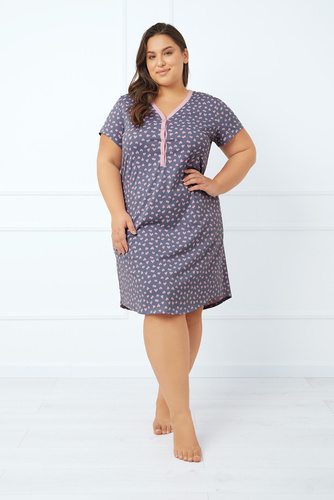 Camisón y chemise de lactancia Tiana, manga corta Moda Italiana - estampado