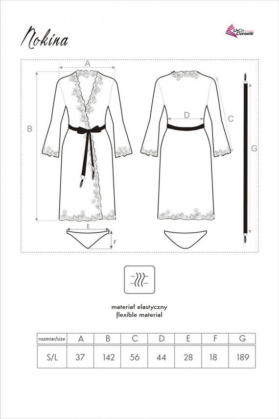 Nokina LC XG055 Bata de mujer LivCo Corsetti Moda