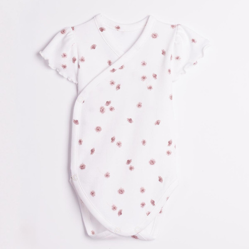 Nicol Hania 226092 Body cruzado 100% algodón con flores y manga corta