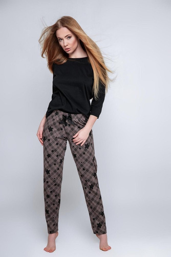 Sensis Reach For The Stars Pijama de mujer - negro-marrón