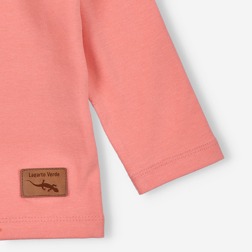 KAR-3001 Blusa de manga larga para niña Lagarto Verde salmón - elegante, algodón, producción polaca