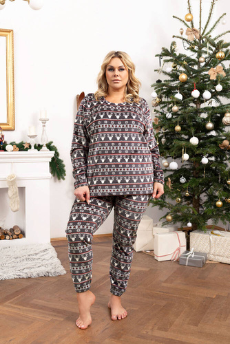 Vellón Islandia Conjunto Señoras Moda Italiana - estampado grafito