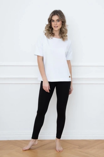 Alta Blusa manga corta Italian Fashion - blanco