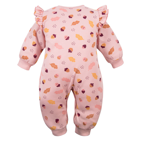 Pijama para bebé Fluffy Tails Eevi rosa - algodón, sin pies, con botones a presión