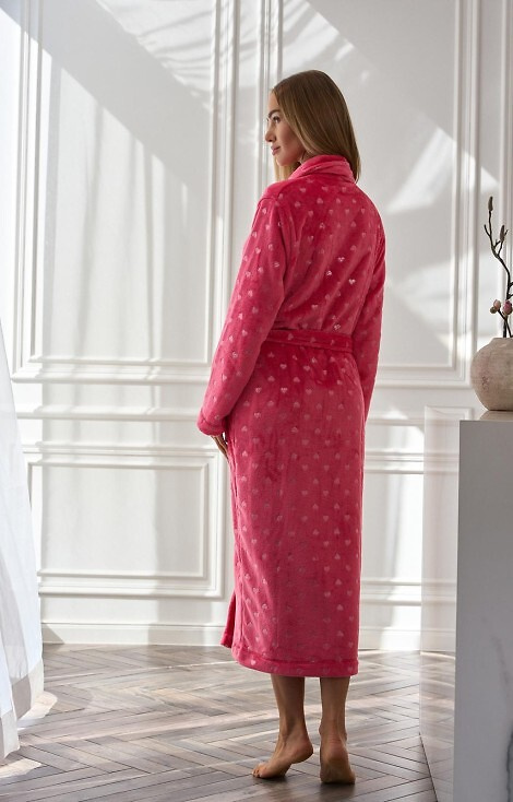 2552 Cora Bata larga de mujer L&L frambuesa - elegancia y comodidad en uno