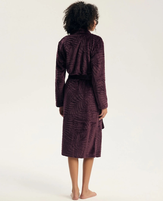 Henderson Gata 45414 Bata de mujer Dark Violet suave con bolsillos