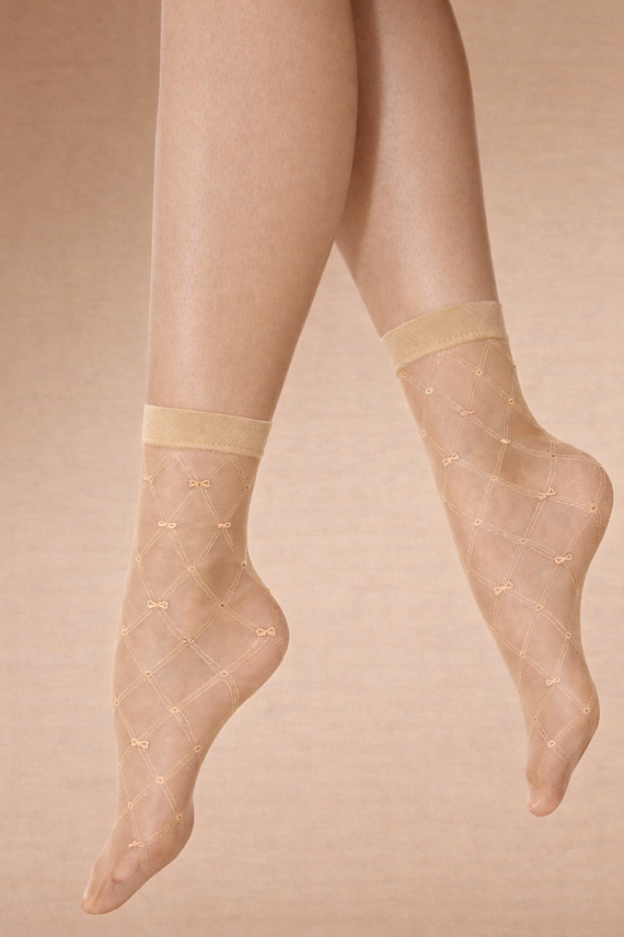 Calcetines mujer Knittex Hold 20 den – calcetines con diseño geométrico naturel