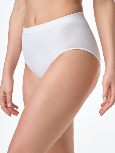 Spiman NATURE Bianco Braguitas de bambú de talle alto transpirables y cómodas