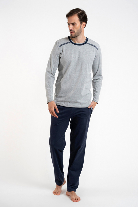 Zbyszek Pijama hombre manga larga, pantalón largo Moda Italiana - melange