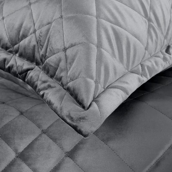 Ria 6 Colcha decorativa de terciopelo Eurofirany acero