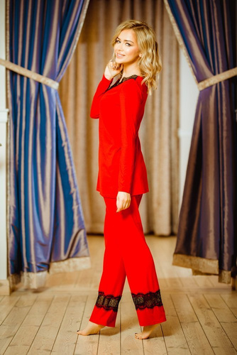 Kapas Conjunto de pijama para mujer Kalimo - rojo