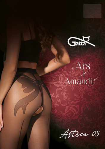 Medias Ars Amandi Astrea wz.03 Gatta 20 Den Talle Abierto Costura Trasera - nero