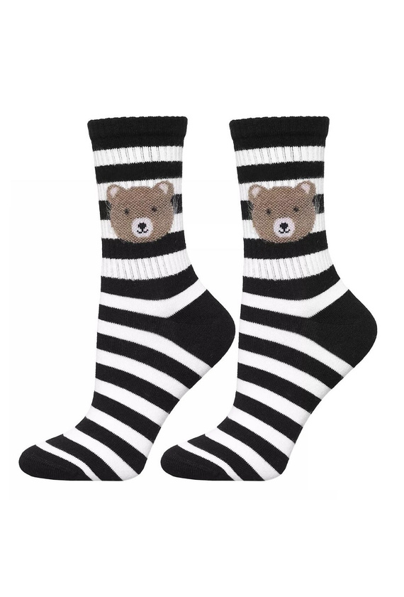 Moraj calcetines de las mujeres CSL250-938 - algodón con lindo oso de peluche