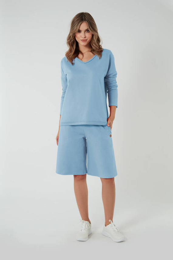 Madri 1/2 culottes short mujer Moda Italiana - azul