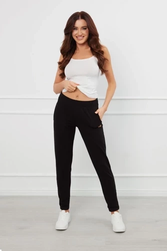 Stella Pantalones Mujer Moda Italiana - negro