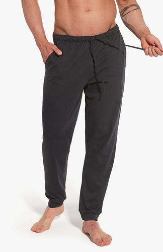 Pantalón de pijama Cornette 331/02 en color grafito - algodón, cómodo y transpirable