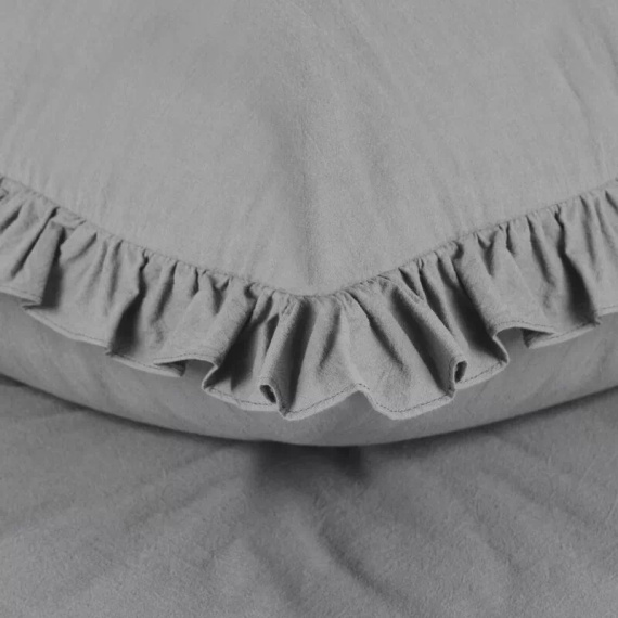 Ropa de cama de algodón con volante Eurofirany 100% algodón con cremallera plateada