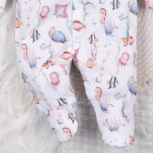 ABN-5479 Pijama para bebé Nini de Underwater World - algodón orgánico, cómodos botones a presión