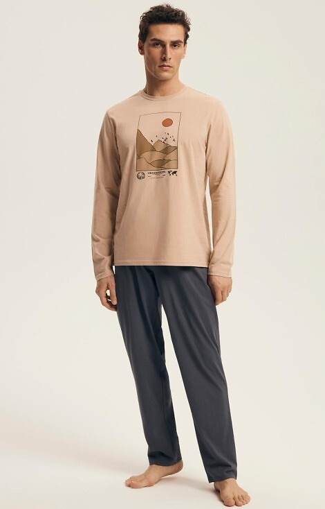 43474 Pijama de hombre Luro Henderson Core - algodón, top estampado, largo. pantalones