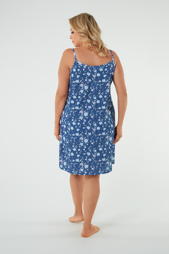 Camisón tulipán, tirante estrecho Moda Italiana - estampado