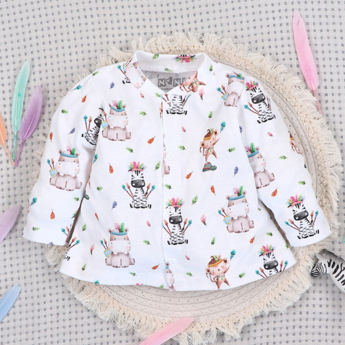 ABN-5540 Body Nini Happy Animals de algodón orgánico para bebé - botones automáticos sin níquel, seguros y cómodos para el bebé