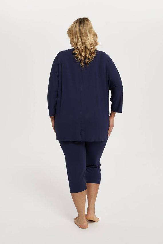 Song Pijama de mujer manga 3/4, pantalón 3/4 Moda Italiana - azul marino