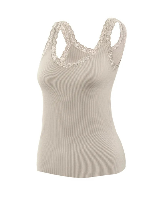 Camiseta mujer Sesto Senso 6109 encaje sin costuras elástica sabia