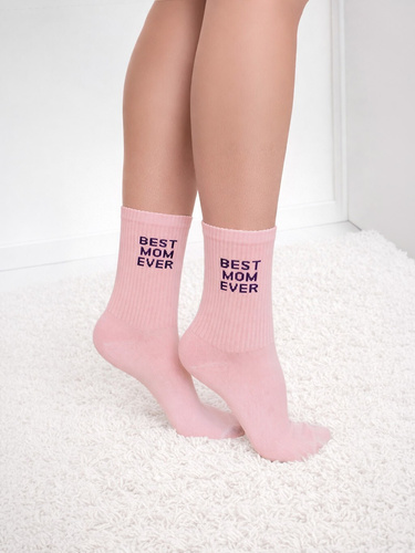 Calcetines mujer algodón Milena  0200-238 Mom Ever– canalé cómodos diario salmon