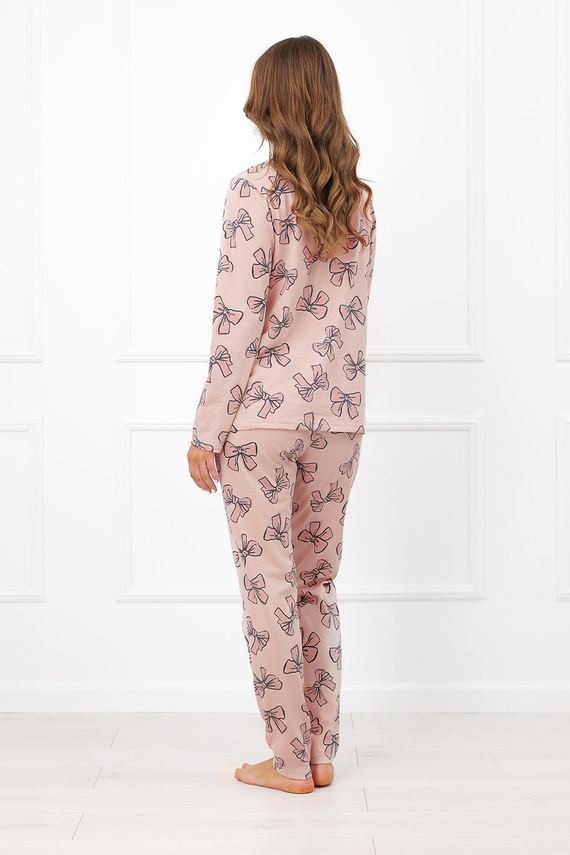 Italian Fashion Izabell pijama larga de algodón para mujer con botones y lazos