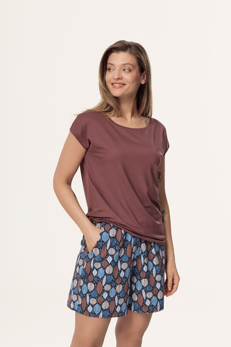 Pijama mujer Matilda PI71 Mefemi by Nipplex marrón - viscosa, algodón short