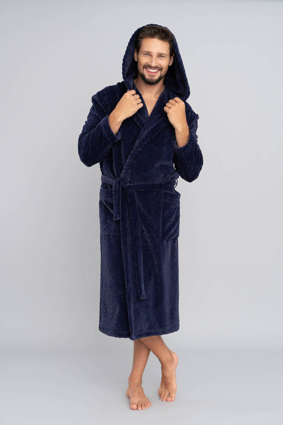 Zygmunt Albornoz para hombre con capucha Moda Italiana - azul marino