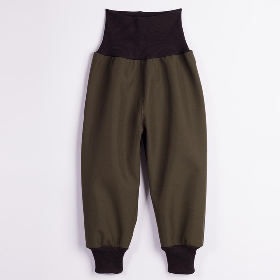 Nicol Pantalones 229052 softshell infantiles con forro polar, cintura alta y puños - caqui