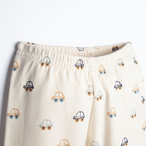 Pijama infantil Nicol 222036 de algodón crema con coches de colores