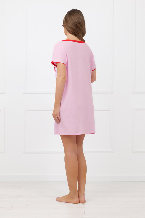 Camisón Sabrina Italian Fashion 100% algodón – manga corta, corazón