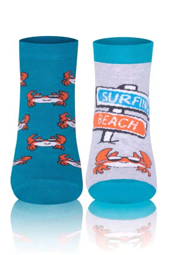 S138S Krab Socks calcetines para los pies Italian Fashion - turquesa/naranja/melange claro
